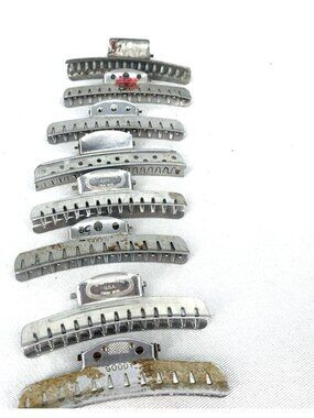 Aluminum Wave Clips Goody Finger Wave Hair Clamps 5 Sizes Lot of 29 Vintage